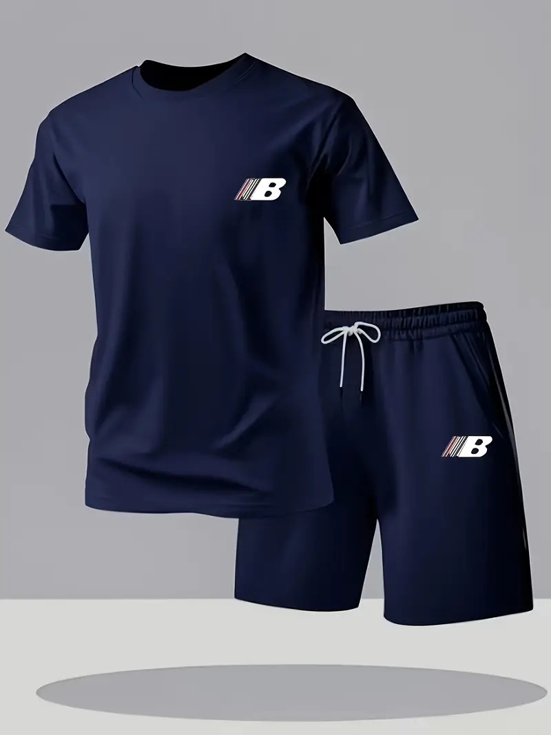 Outdoor Sport Leisure - Summer Men's Printed Short-Sleeved Shorts -