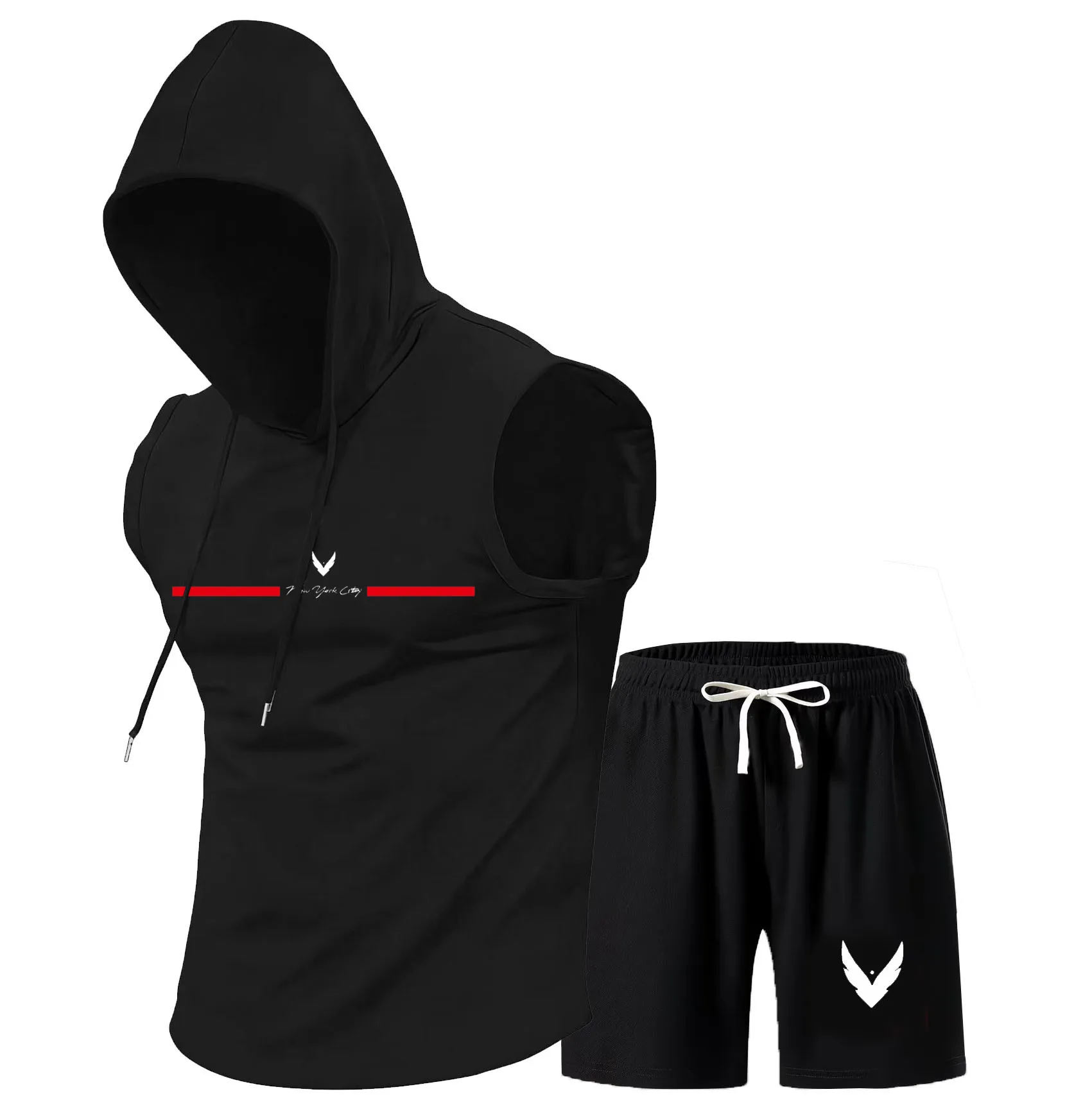 Men's hooded vest set sleevele - Outdoor Sports Leisure 리뷰 및 가격